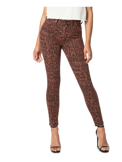 JOE'S Womens Brown Animal Print Skinny Jeans 25