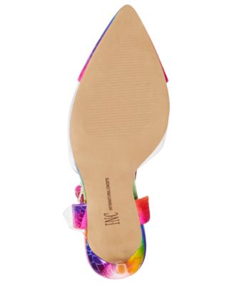 INC Womens Pink Rainbow Snake Translucent Strap Details Cushioned Adjustable Strap Kaija Pointed Toe Stiletto Buckle Dress Pumps Shoes M