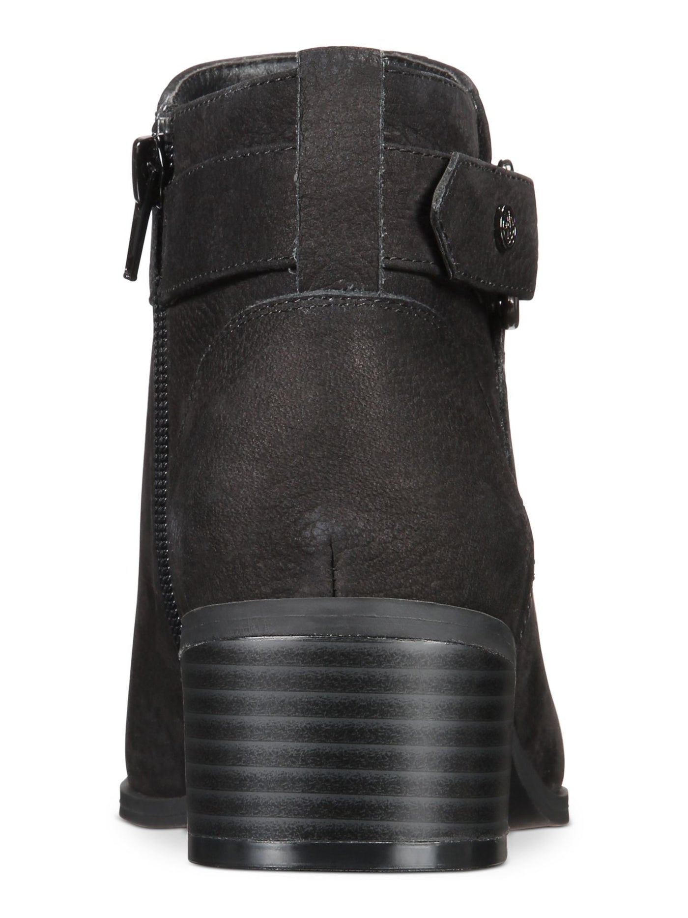 GIANI BERNINI Womens Black Comfort Buckle Accent Putneyy Round Toe Block Heel Zip-Up Leather Booties 6 M