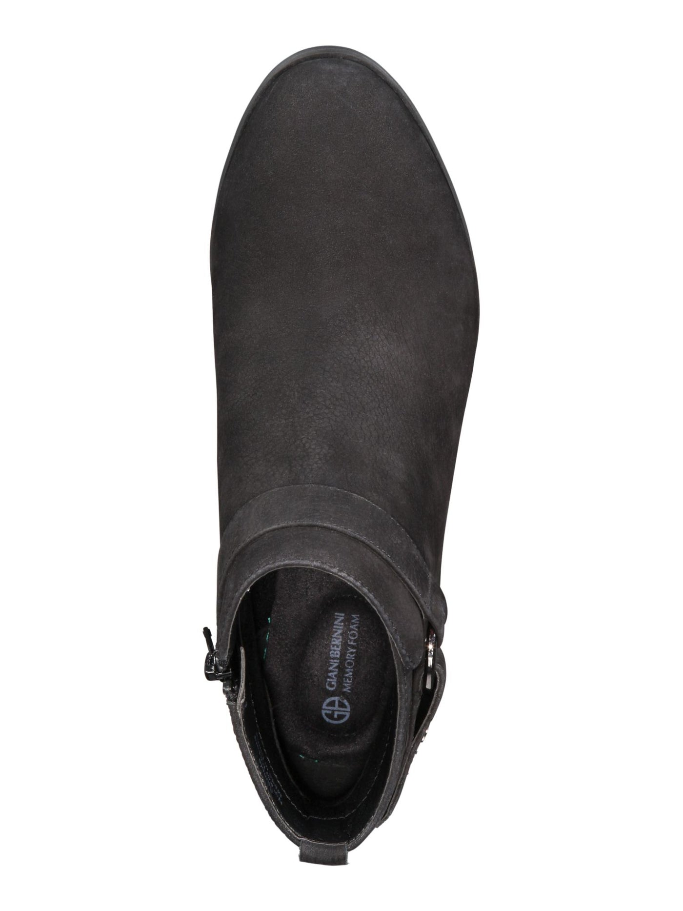 GIANI BERNINI Womens Black Comfort Buckle Accent Putneyy Round Toe Block Heel Zip-Up Leather Booties 6 M