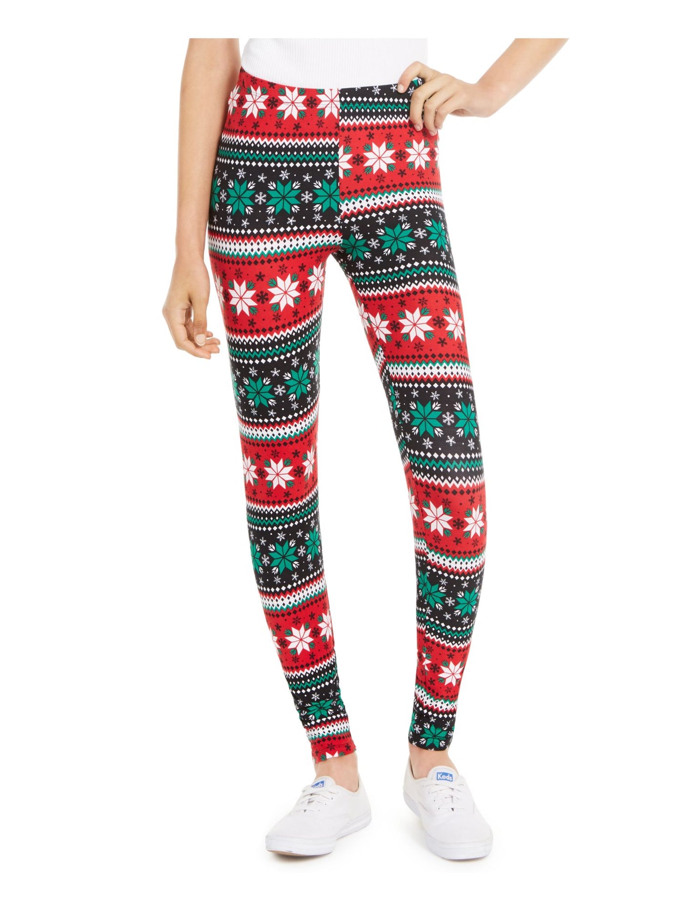 PLANET GOLD Womens Red Printed Holiday Leggings Juniors Size: S