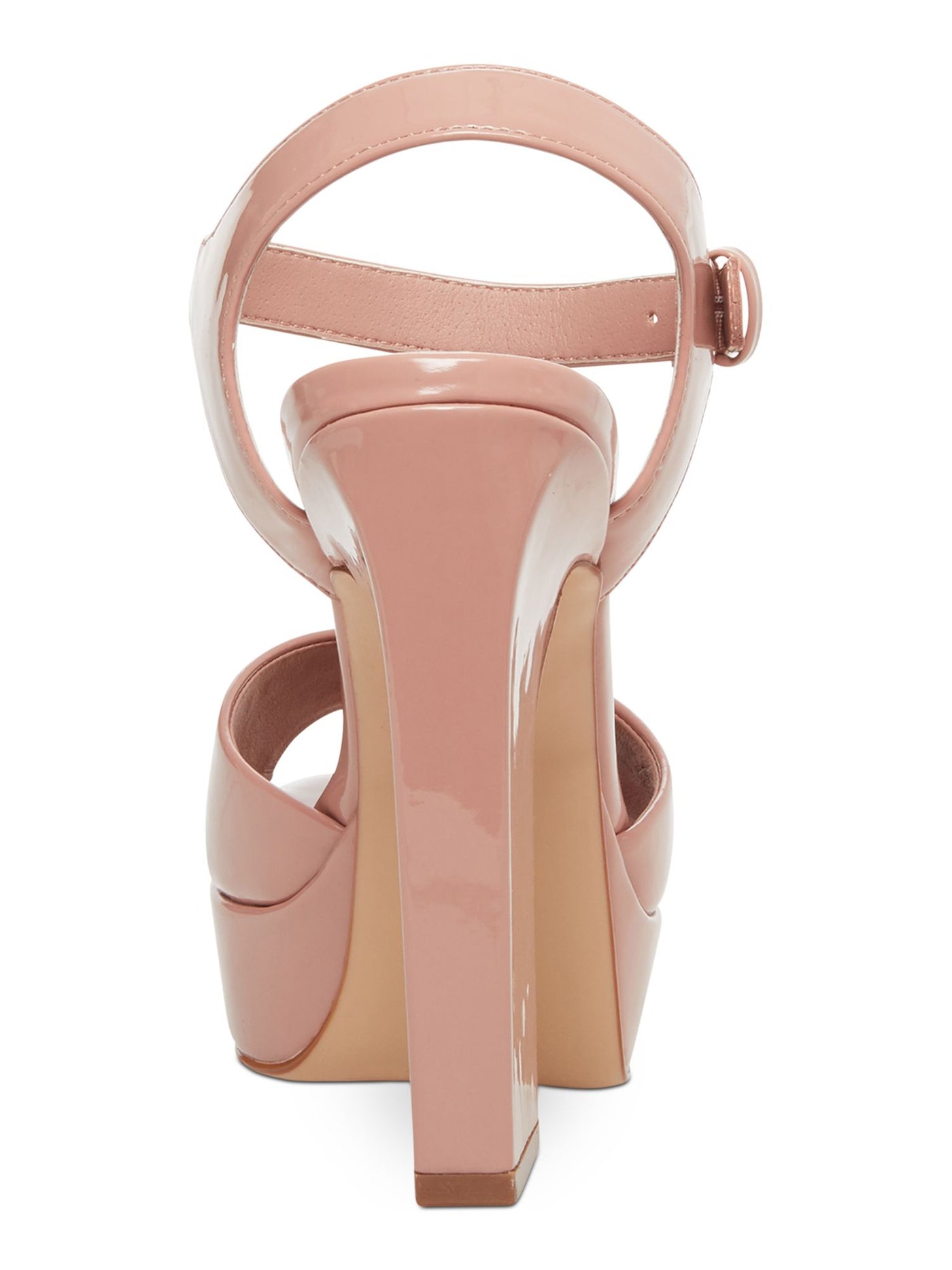 MADDEN GIRL Womens Pink 1" Platform Adjustable Strap Cushioned Bambi Round Toe Sculpted Heel Buckle Dress Slingback Sandal 8 M