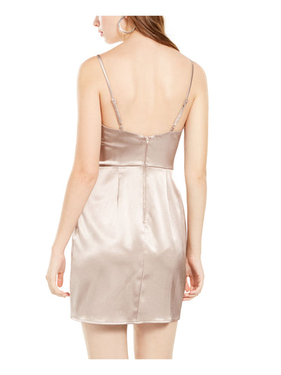 TEEZE ME Womens Beige Spaghetti Strap Sheath Party Dress 5\6