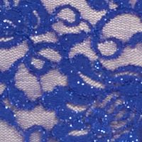 SEQUIN HEARTS Womens Blue Lace Zippered Glitter Lined Sleeveless Halter Full-Length Evening Gown Dress