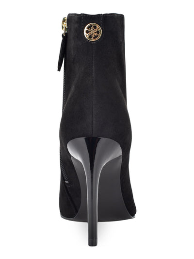 GUESS Womens Black Cushioned Logo Tabare Almond Toe Stiletto Zip-Up Booties 11 M