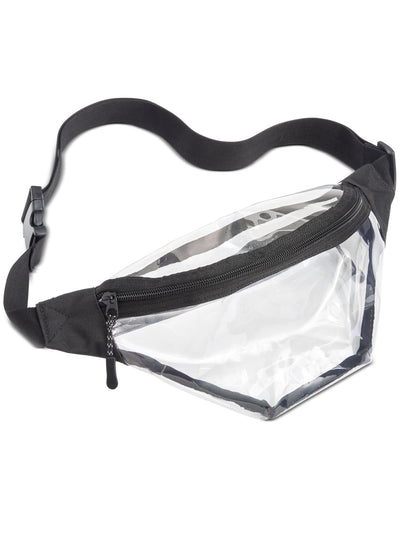 Bespoke Men's White PVC Clear Adjustable Strap Fanny Pack