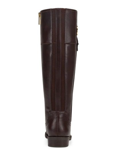 TOMMY HILFIGER Womens Brown Flex Gore Logo Padded Imina Round Toe Block Heel Zip-Up Riding Boot 8 M WC