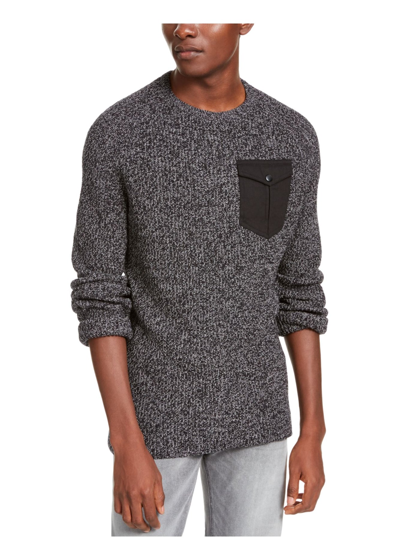 AMERICAN RAG Mens Black Pocket T-Shirt, Herringbone Sweater Juniors XXL