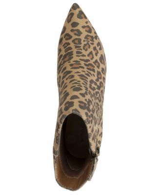 SEVEN DIALS Womens Beige Snake Asymmetrical Comfort Coralie Pointed Toe Kitten Heel Zip-Up Dress Booties M