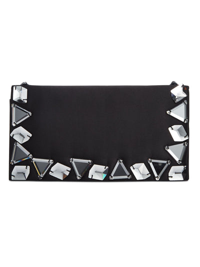 INC Women's Black Embellished Nylon Chain Strap Clutch Handbag Purse