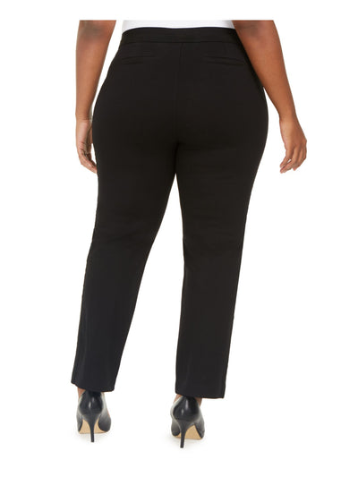 ANNE KLEIN Womens Black Wear To Work Straight leg Pants Plus 18W