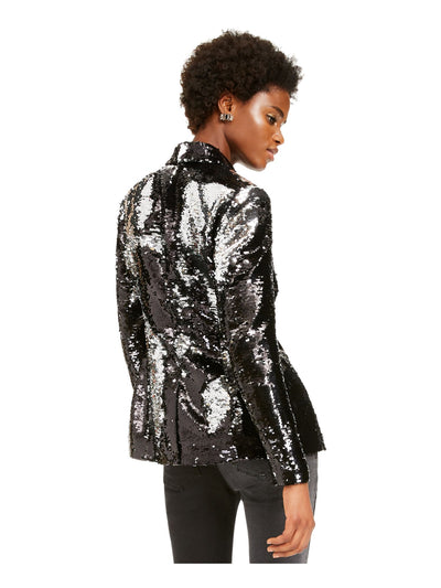 INC Womens Black Sequined Evening Jacket Size: S