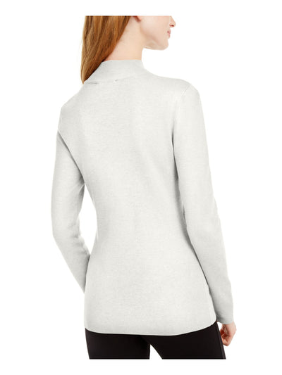 INC Womens Ivory Long Sleeve Keyhole Sweater L