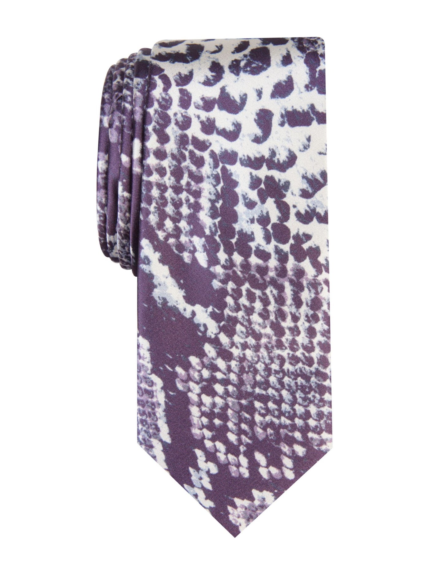 INC Mens Purple Snakeskin Polyester Slim Neck Tie