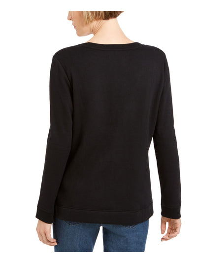 KAREN SCOTT Womens Long Sleeve Crew Neck T-Shirt