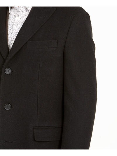 CALVIN KLEIN Mens Black Wool Blend Overcoat 46L