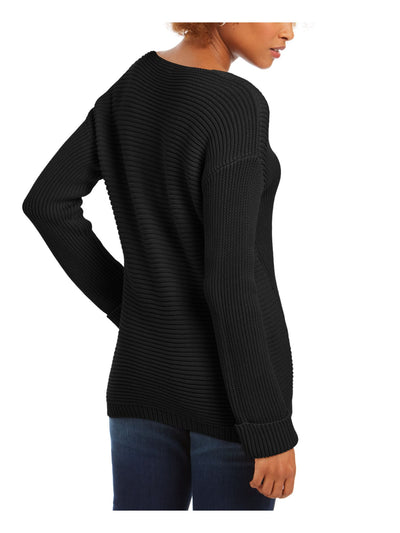 CHARTER CLUB Womens Black Long Sleeve V Neck Blouse Petites PS