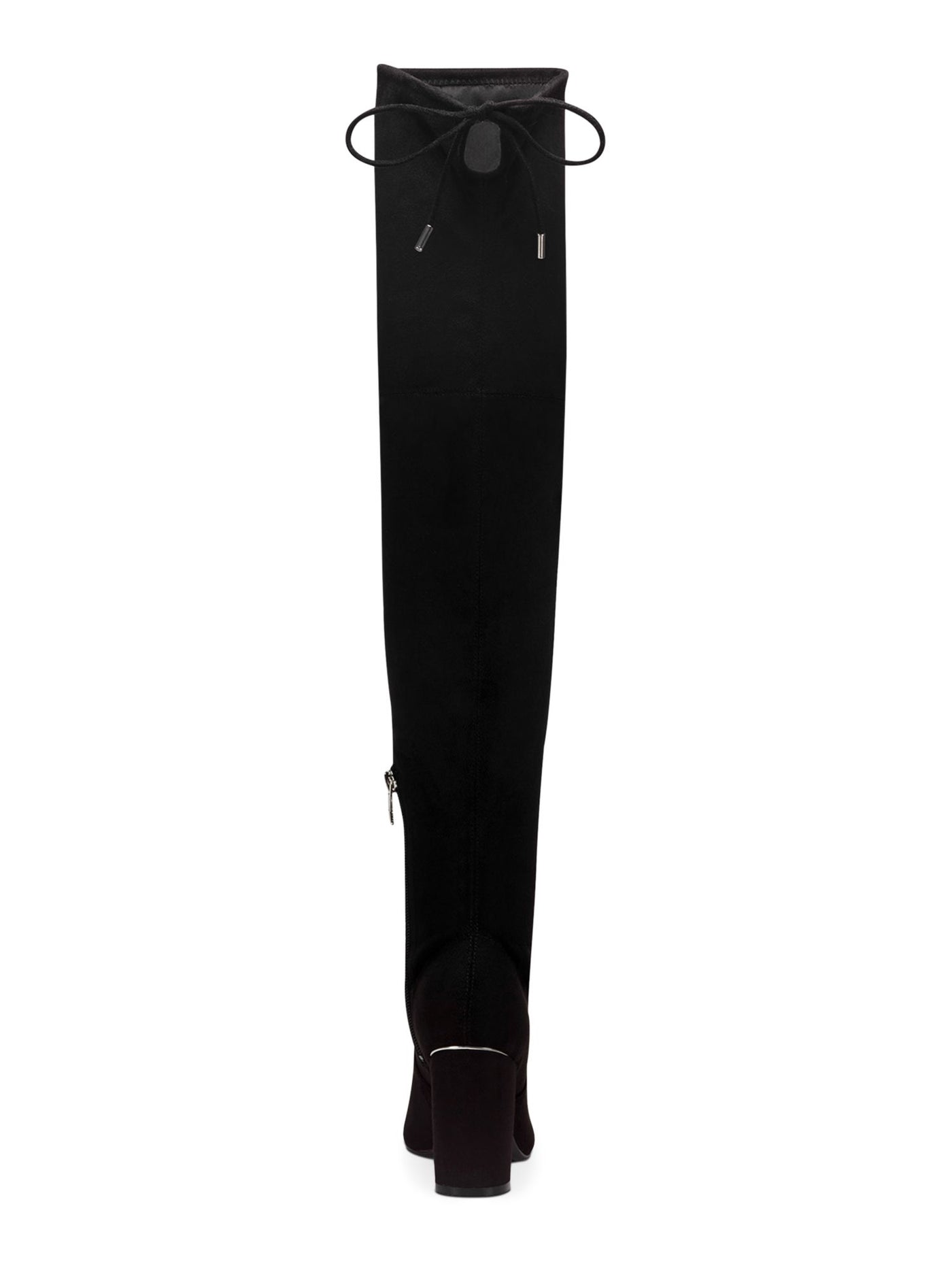 MARC FISHER Womens Black Tie Detail Water Resistant Comfort Vany Pointed Toe Block Heel Zip-Up Heeled Boots 9.5 M