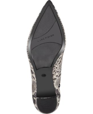 MARC FISHER Womens Gray Snake Tie Detail Zipper Water Resistant Cushioned Vany Pointed Toe Block Heel Dress Heeled Boots M