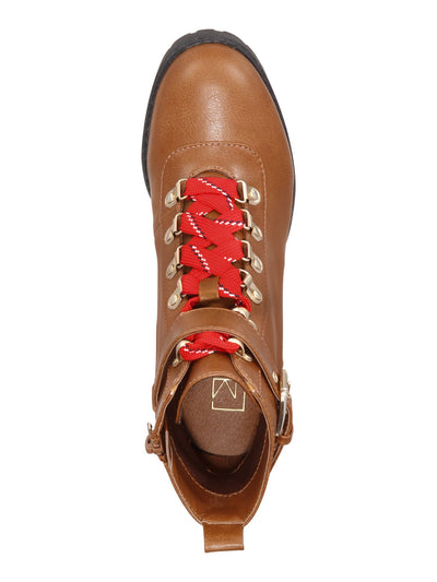 MATERIAL GIRL Womens Brown D-Ring Hardware 0.5" Platform Buckle Accent Cushioned Hillari Round Toe Block Heel Zip-Up Booties 10 M