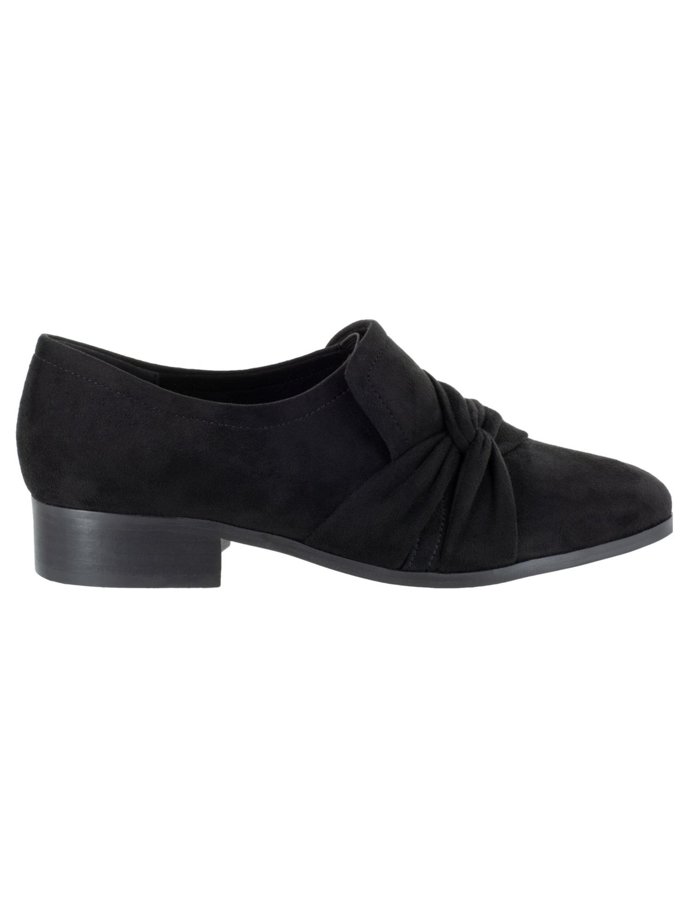 BELLA VITA Womens Black Twisted Detail Padded Comfort Billie Ii Almond Toe Block Heel Slip On Loafers Shoes 9 M