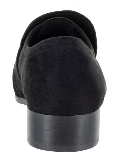 BELLA VITA Womens Black Twisted Detail Padded Comfort Billie Ii Almond Toe Block Heel Slip On Loafers Shoes 9 M