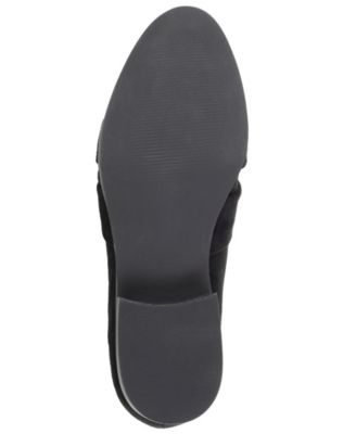BELLA VITA Womens Black Twisted Detail Padded Comfort Billie Ii Almond Toe Block Heel Slip On Loafers Shoes M