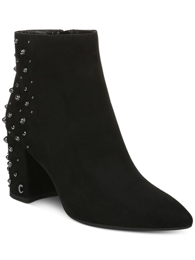 CIRCUS BY SAM EDELMAN Womens Black Studded Cushioned Hannah Pointed Toe Block Heel Zip-Up Dress Booties 5 M