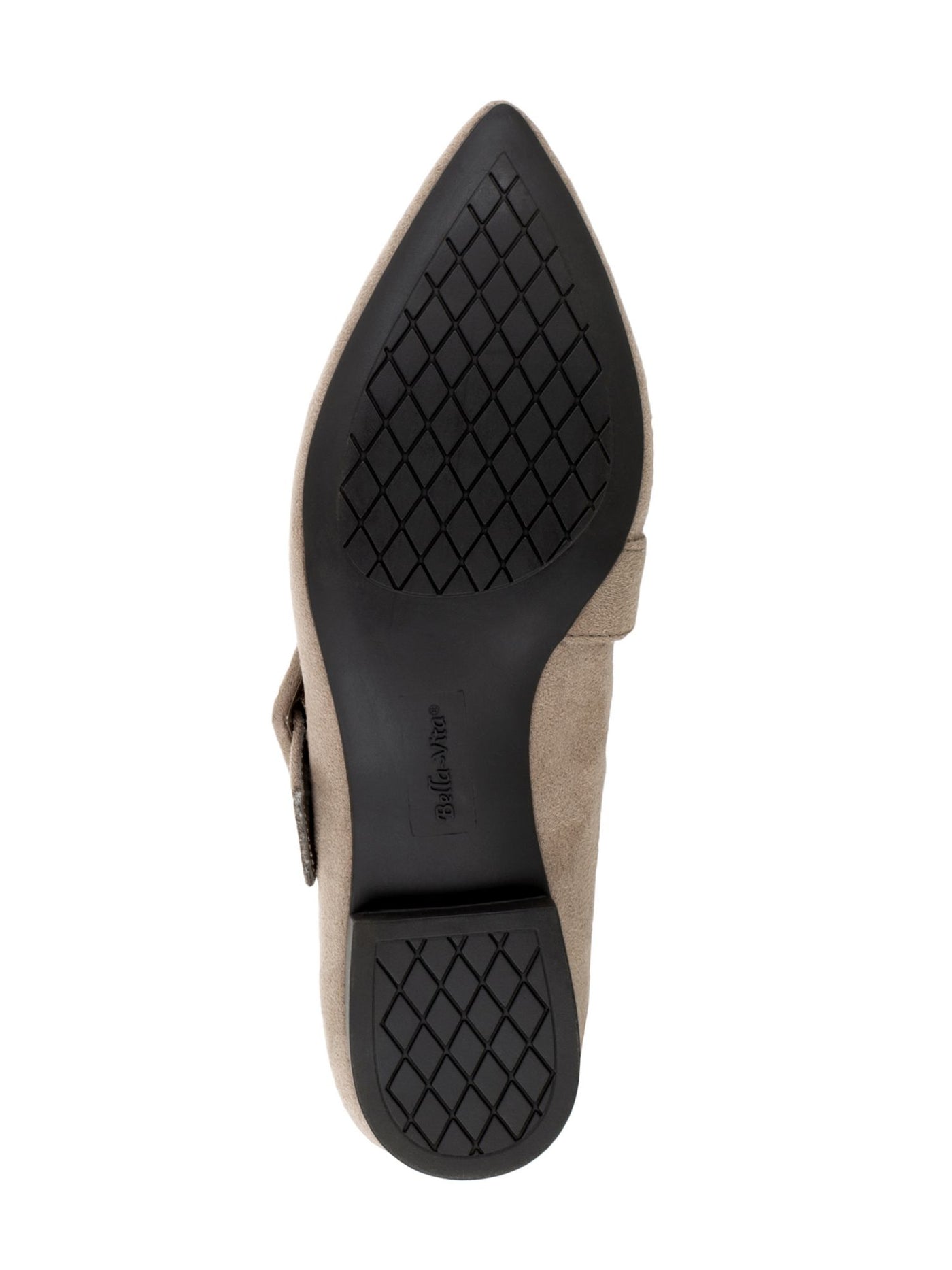 BELLA VITA Womens Beige Mary Jane Padded Asymmetrical Virginia Pointed Toe Block Heel Buckle Flats Shoes WW