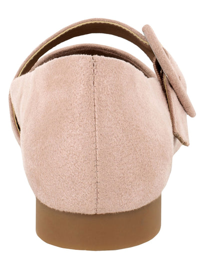 BELLA VITA Womens Pink Mary Jane Padded Asymmetrical Virginia Pointed Toe Block Heel Buckle Flats Shoes 8.5 M