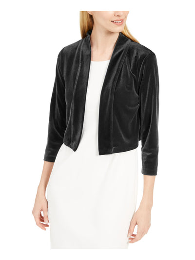 CALVIN KLEIN Womens Black Long Sleeve Collared Wear To Work Shrug Cardigan XL