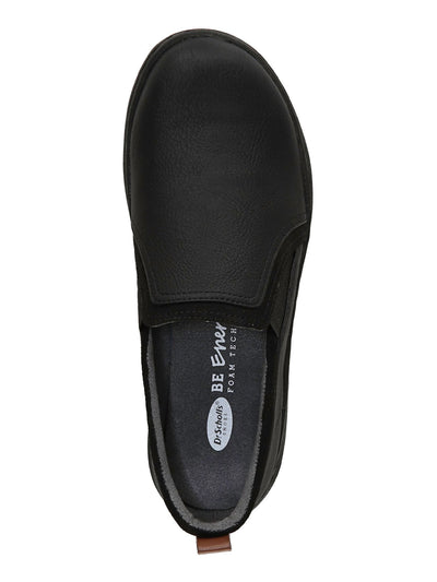 DR SCHOLLS Womens Black Twin Side Gore Cushioned Janelle Round Toe Wedge Slip On Flats Shoes 9.5 M