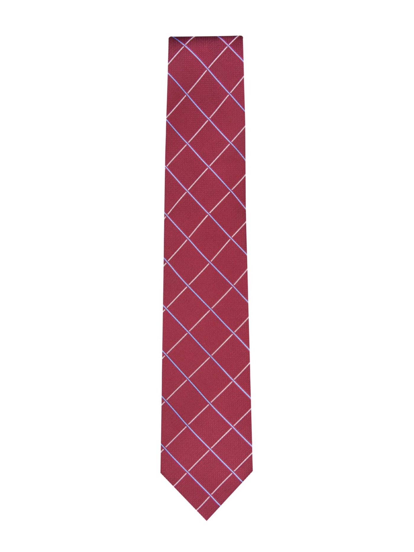 CLUBROOM Mens Red Grid Classic Neck Tie