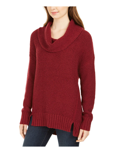 STYLE & COMPANY Womens Red Textured Long Sleeve Cowl Neck Sweater Petites PP