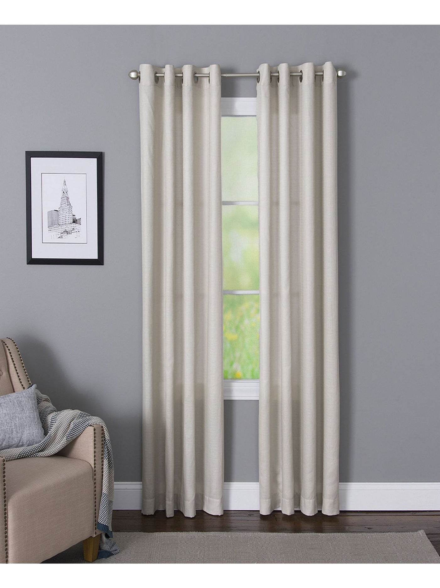 WINDHAM WEAVERS Dalton Ivory Solid Textured 50 x 95 Curtain