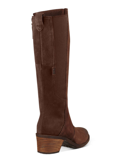 TEVA Womens Brown Waterproof Goring Padded Anaya Round Toe Block Heel Zip-Up Riding Boot 6.5