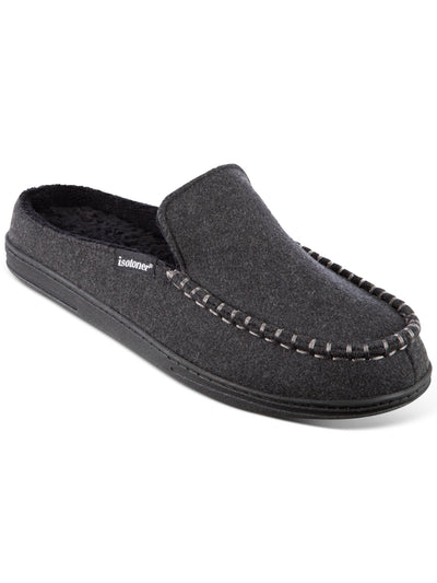 ISOTONER Mens Black Hood-Back Machine Washable Grady Round Toe Slip On Moccasins Shoes 9.5-10.5