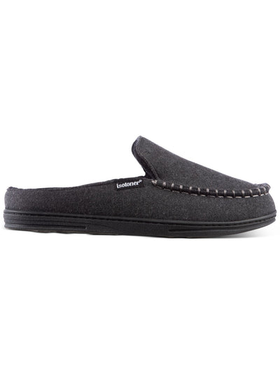 ISOTONER Mens Black Hood-Back Machine Washable Grady Round Toe Slip On Moccasins Shoes 9.5-10.5