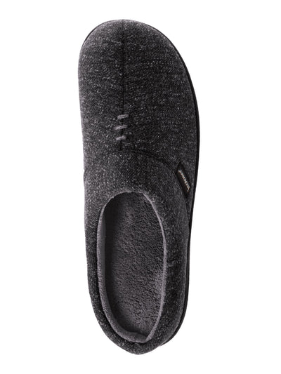 ISOTONER Mens Gray Heathered Knit Hoodback Moisture Wicking Comfort Preston Round Toe Slip On Slippers Shoes 8-9