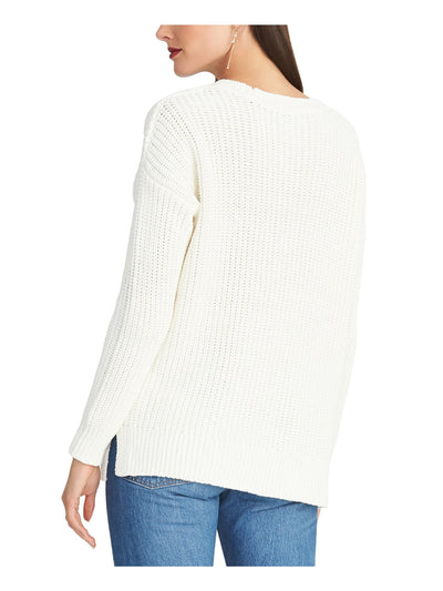 RACHEL RACHEL ROY Womens Ivory Textured Long Sleeve Crew Neck Sweater XL