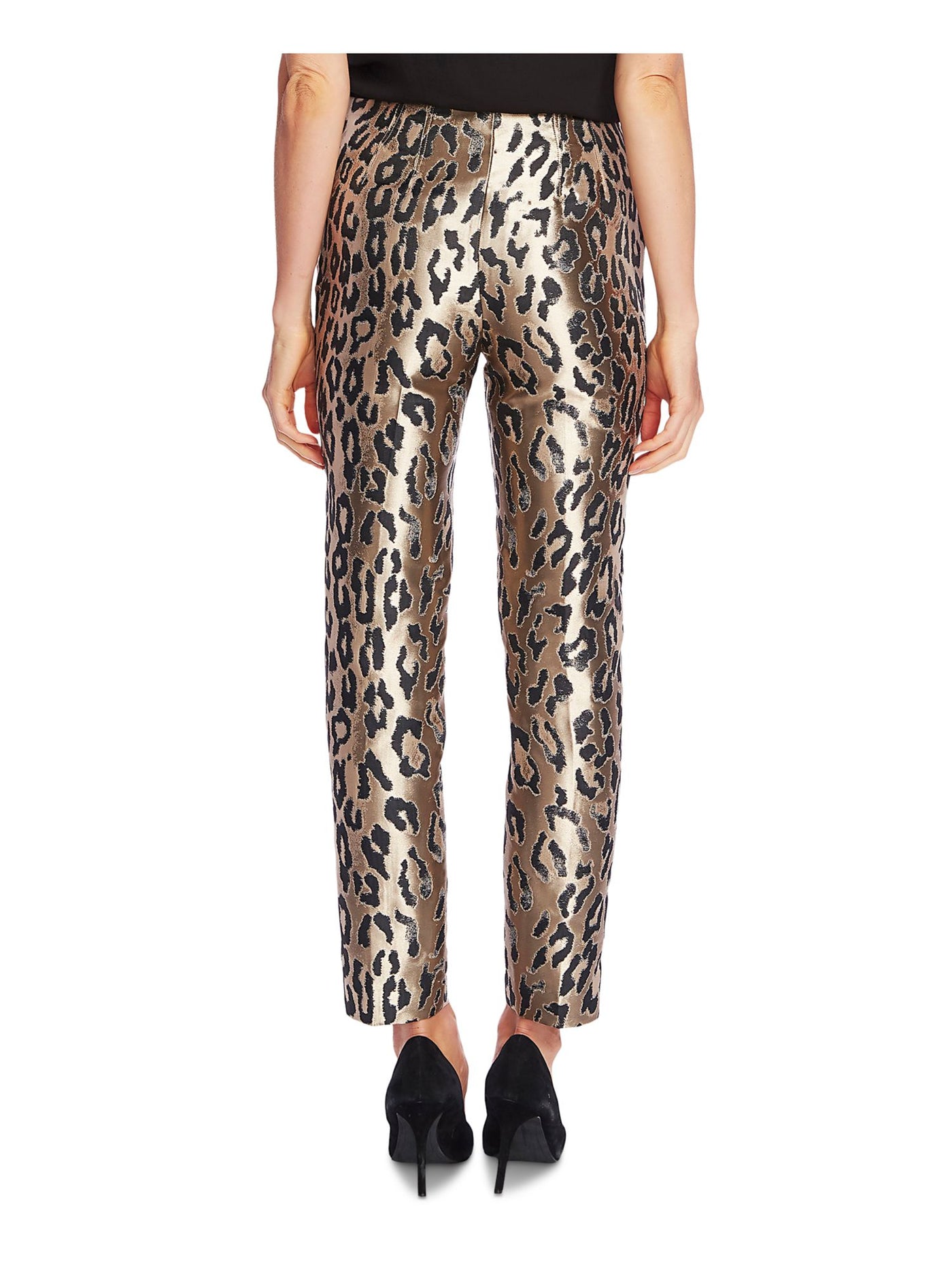 VINCE CAMUTO Womens Beige Animal Print Party Straight leg Pants 0