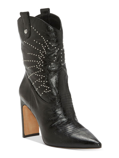 JESSICA SIMPSON Womens Black Cushioned Studded Bazil Pointed Toe Block Heel Western Boot 5.5 M