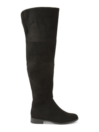 XOXO Womens Black Bead Chain Studding Tristen Round Toe Block Heel Zip-Up Boots Shoes M