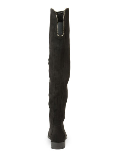 XOXO Womens Black Bead Chain Studding Tristen Round Toe Block Heel Zip-Up Boots Shoes 9.5 M