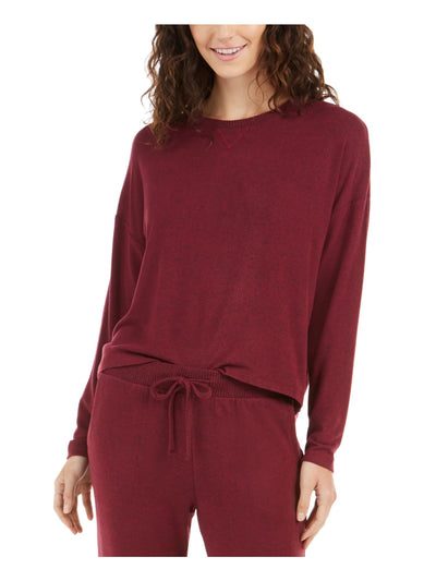 ALFANI INTIMATES Intimates Burgundy Knit Ribbed U-Neck Pullover Sleep Shirt Pajama Top XXL