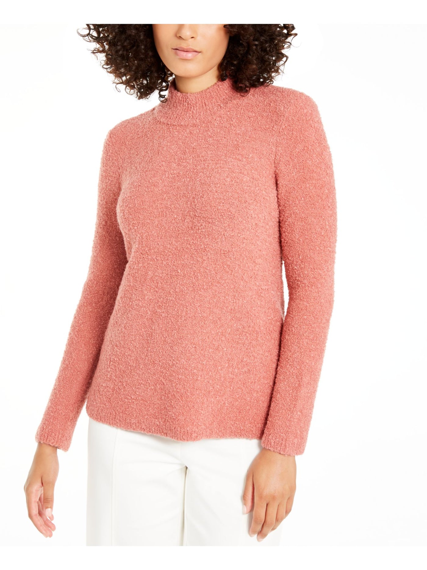 ALFANI Womens Pink Textured Long Sleeve Turtle Neck Sweater XL