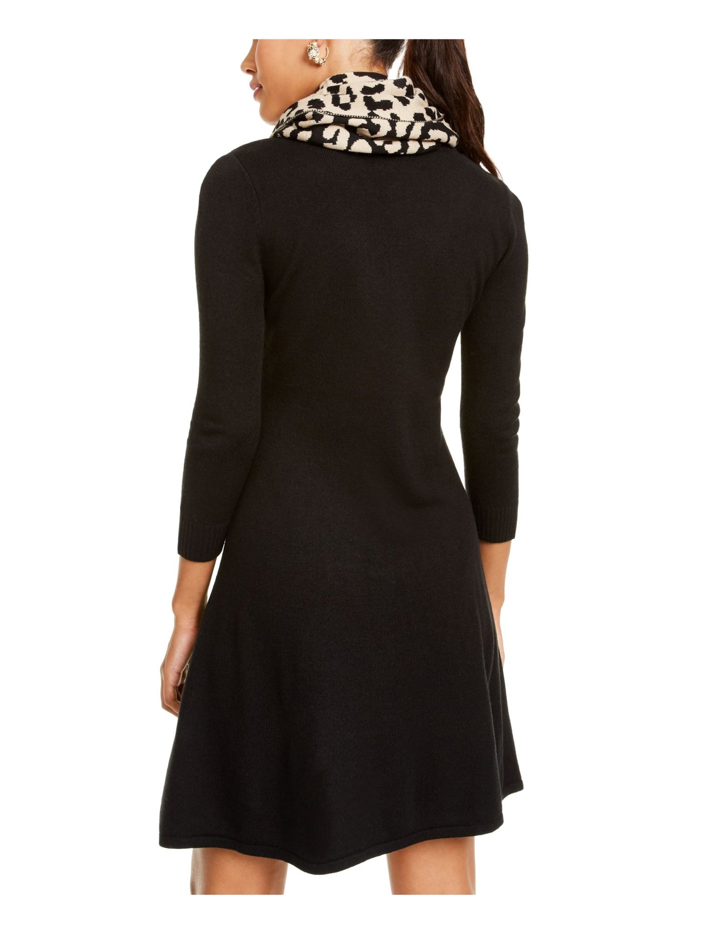 MY MICHELLE Womens Black Long Sleeve Short Fit + Flare Dress Size: XXS