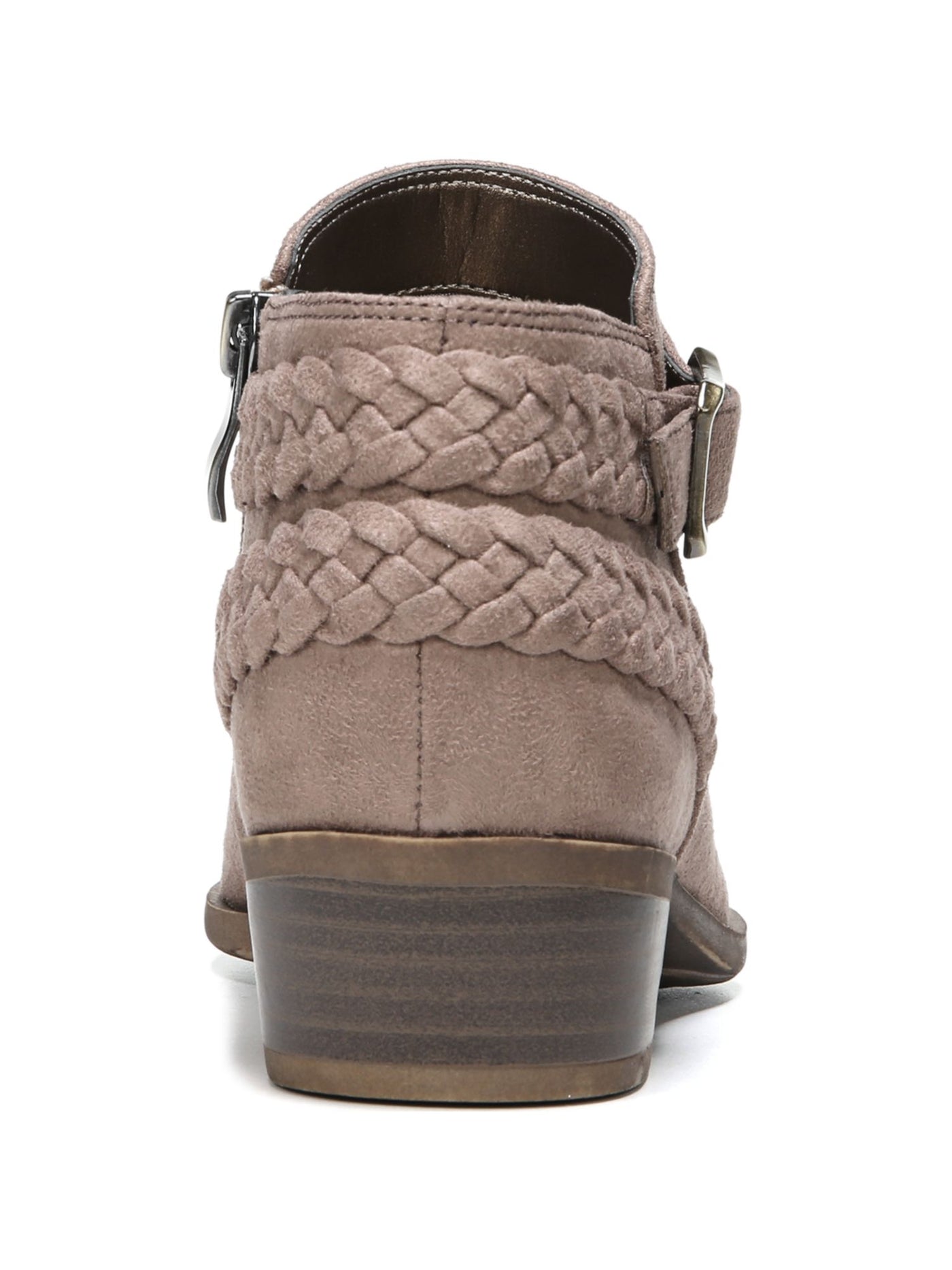 LIFE STRIDE Womens Beige Braided Accent Straps Padded Buckle Accent Adriana Almond Toe Block Heel Zip-Up Booties 11 W