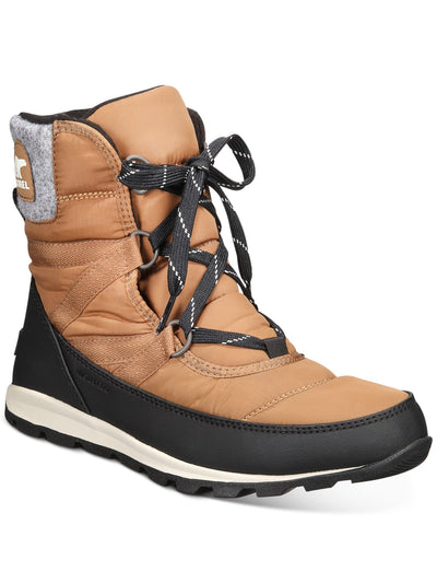 SOREL Womens Beige Mixed Media Cushioned Insulated Waterproof Whitney Round Toe Wedge Lace-Up Winter Boots 7.5