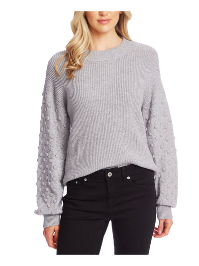 CECE Womens Gray Textured Long Sleeve Crew Neck Sweater XL